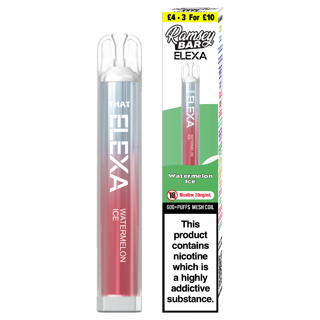 Ramsey Bar Elexa Disposable Vape Device 20mg - Watermelon Ice