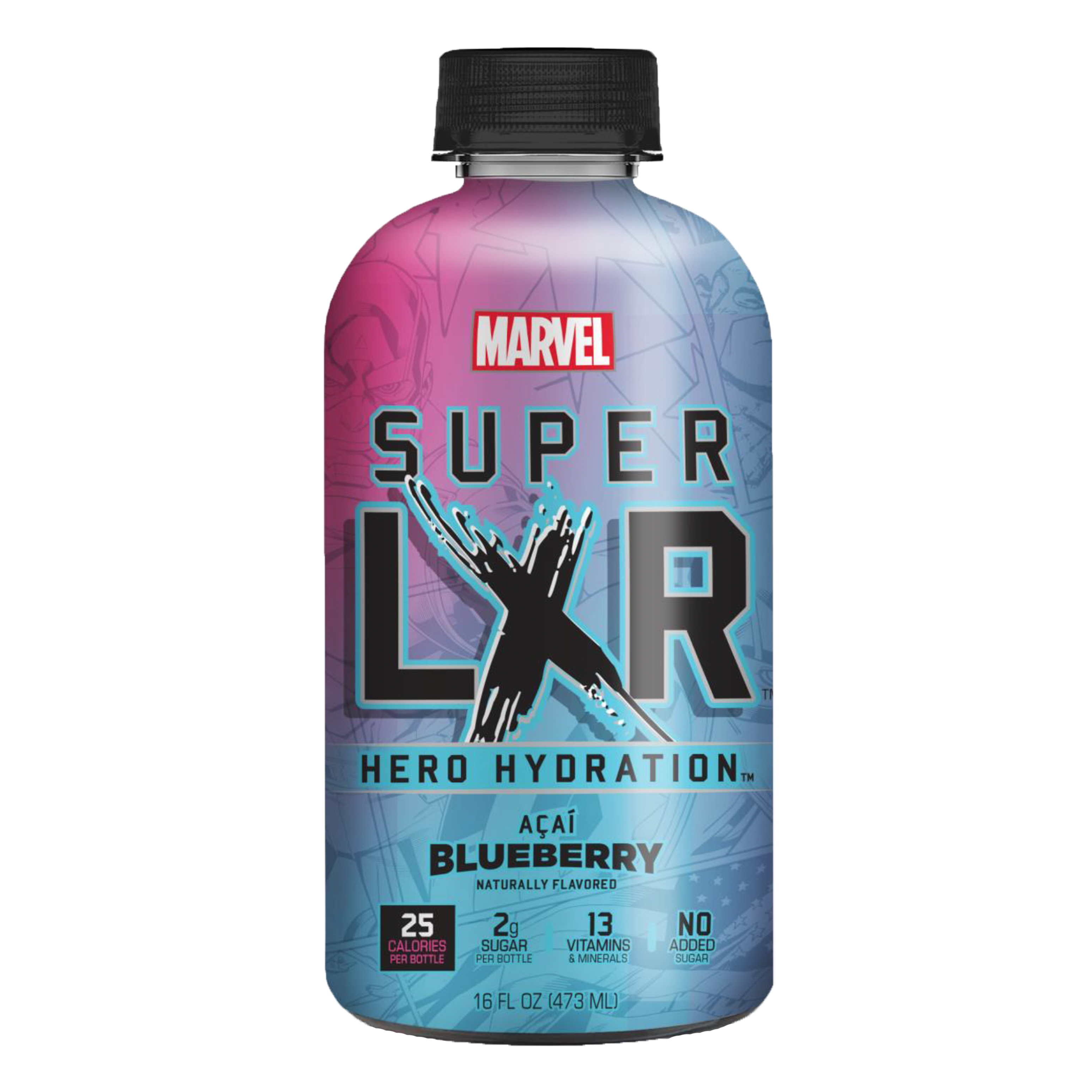 AriZona x Marvel Super LXR Hydration Drink - Acai Blueberry - 1 Bottle (475ml)