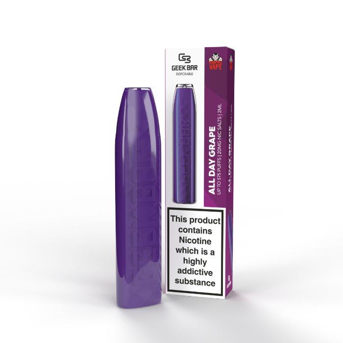 Vampire Vape Geek Bar All Day Grape Disposable Vape