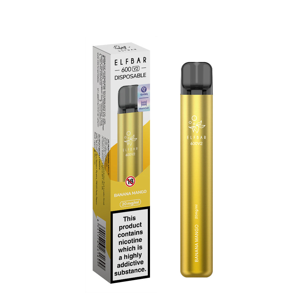 Elf Bar 600 V2 Disposable Vape 20mg - Banana Mango