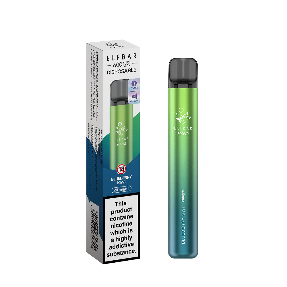 Elf Bar 600 V2 Disposable Vape 20mg - Blueberry Kiwi