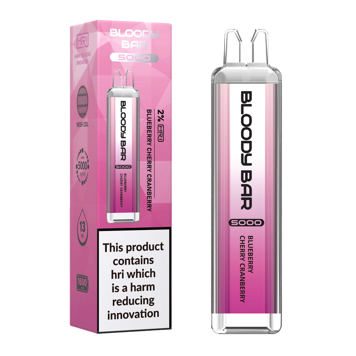 Bloody Bar 5000 Disposable Vape - Blueberry Cherry Cranberry