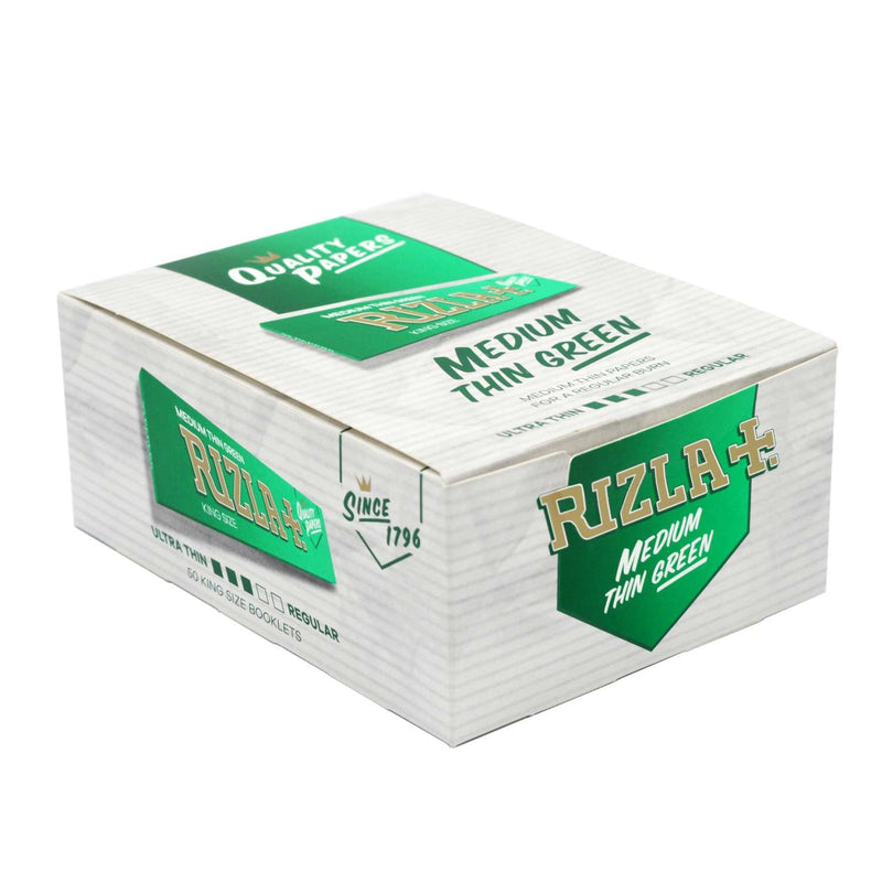 Rizla + Medium Thin Green Rolling Papers King Size (50 Pcs)