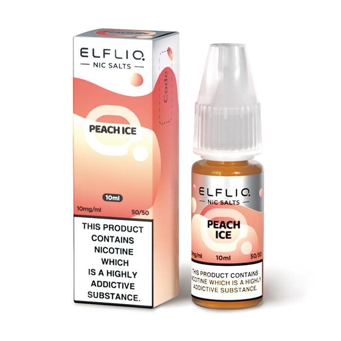 Elfliq Official Elf Bar Nic Salt 10ml Peach Ice 10mg