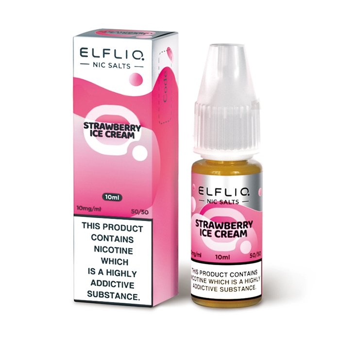 ELFLIQ Official Elf Bar Nic Salt 10ml Strawberry Ice Cream