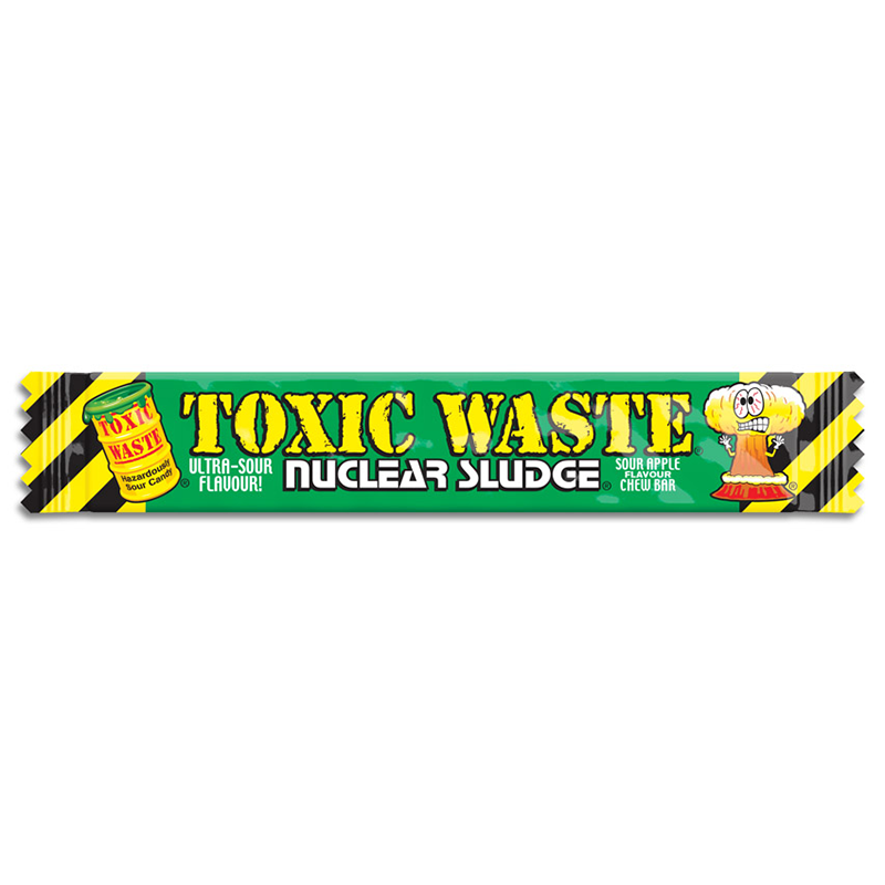 Toxic Waste Nuclear Sludge Chew Bar Green Apple 0.7oz (20g) - 50ct