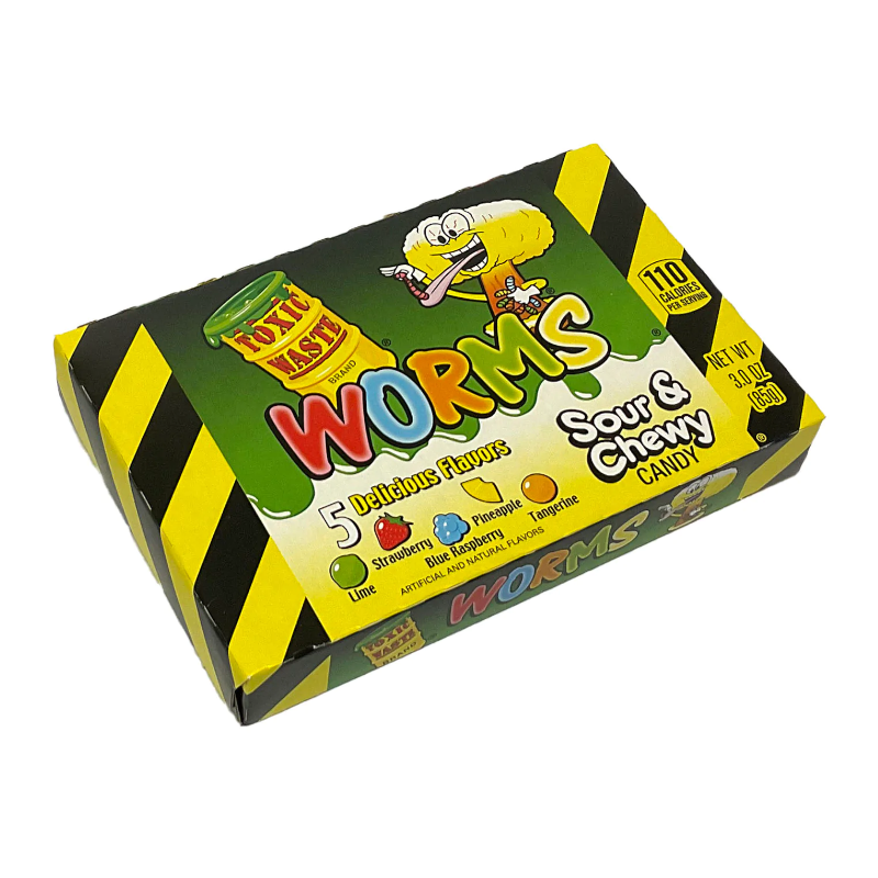 Toxic Waste Sour & Chewy Worms Theatre Box